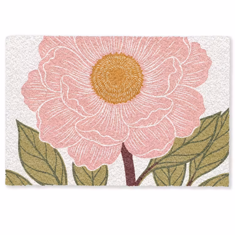 Doormat - Flowers - Pink - Illustration - Bloemen - Roze - Illustratie Deurmat klein