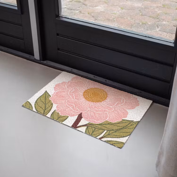 Doormat - Flowers - Pink - Illustration - Bloemen - Roze - Illustratie Deurmat klein