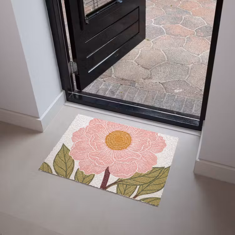 Doormat - Flowers - Pink - Illustration - Bloemen - Roze - Illustratie Deurmat klein