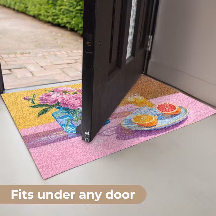 Doormat - Flowers - Pink - Modern - Bloemen - Roze - Modern Deurmat klein