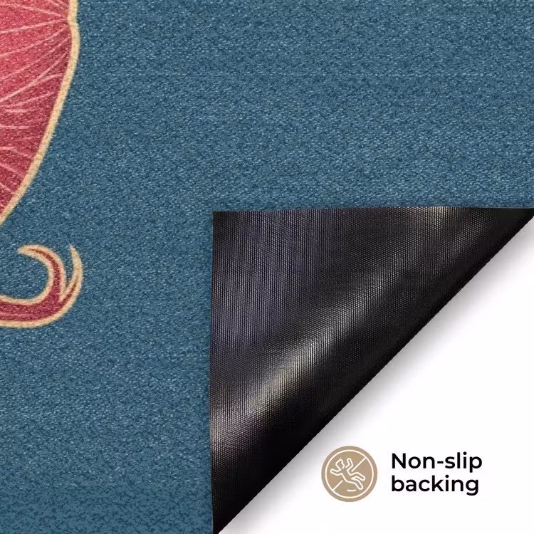 Doormat - Flowers - Red - Gold - Bloemen - Rood - Goud Deurmat klein