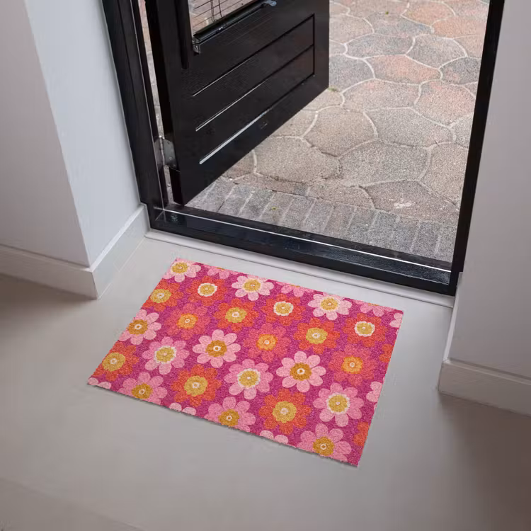 Bloemen - Retro - Kleurrijk Deurmat klein 898 -sfeer5