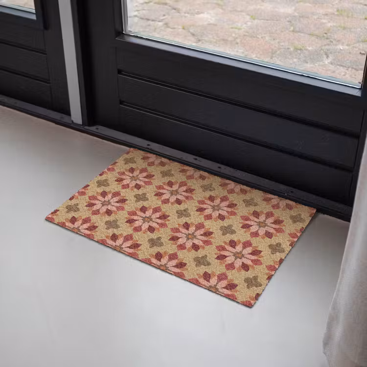 Bloemen - Retro - Groen Deurmat klein 898 -sfeer2
