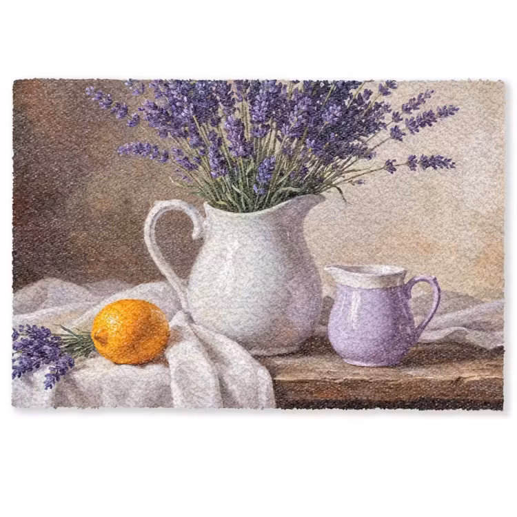 Doormat - Flowers - Still Life - Purple - Bloemen - Stilleven - Paars Deurmat klein