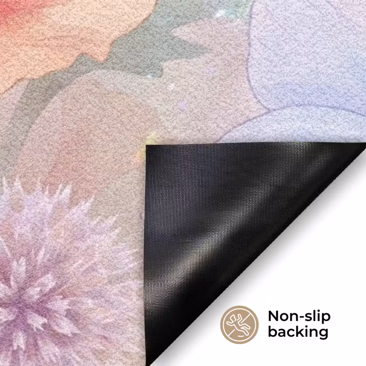 Bloemen - Aquarel - Natuur - Modern - Kleurrijk Deurmat klein -antislip_EN