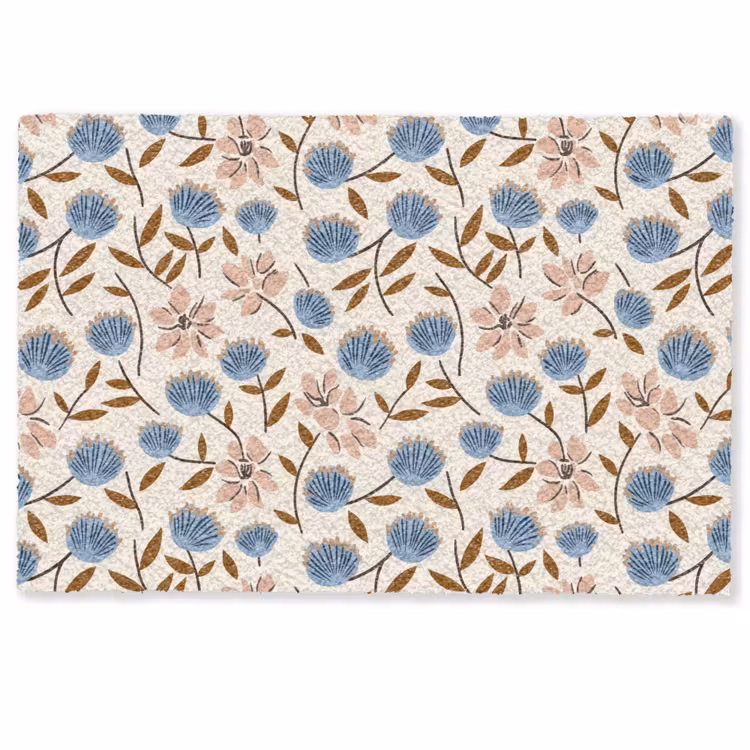 Bloemen - Wild - Blauw Deurmat klein 898 -zkaufland3d