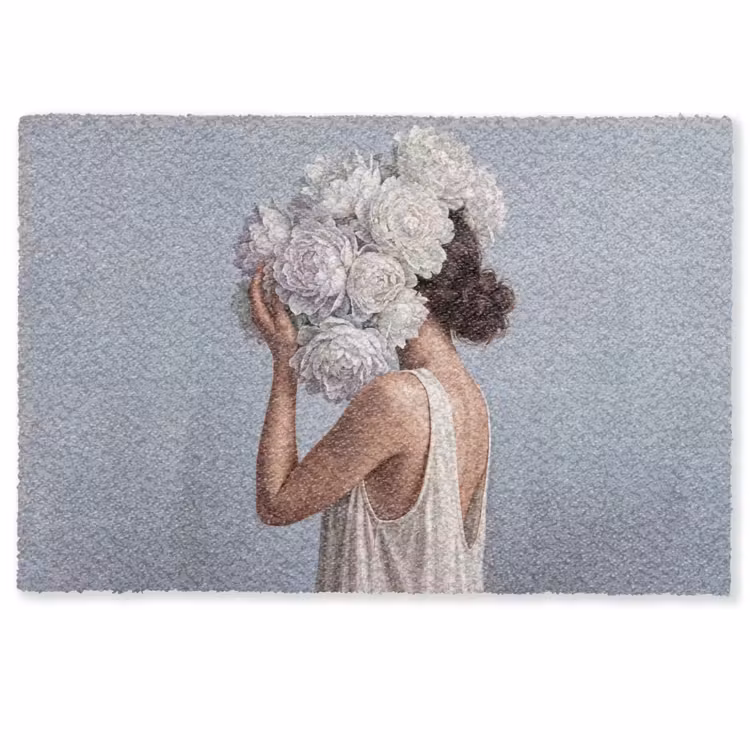Bloemen - Vrouw - Wit Deurmat klein -zkaufland3d
