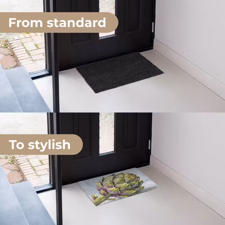 Doormat - Food - Artichoke - Modern - Eten - Artisjok - Modern Deurmat klein