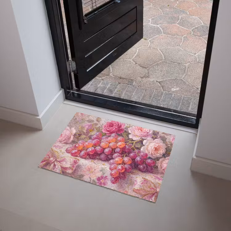Eten - Bloemen - Stilleven - Roze - Goud Deurmat klein -sfeer5