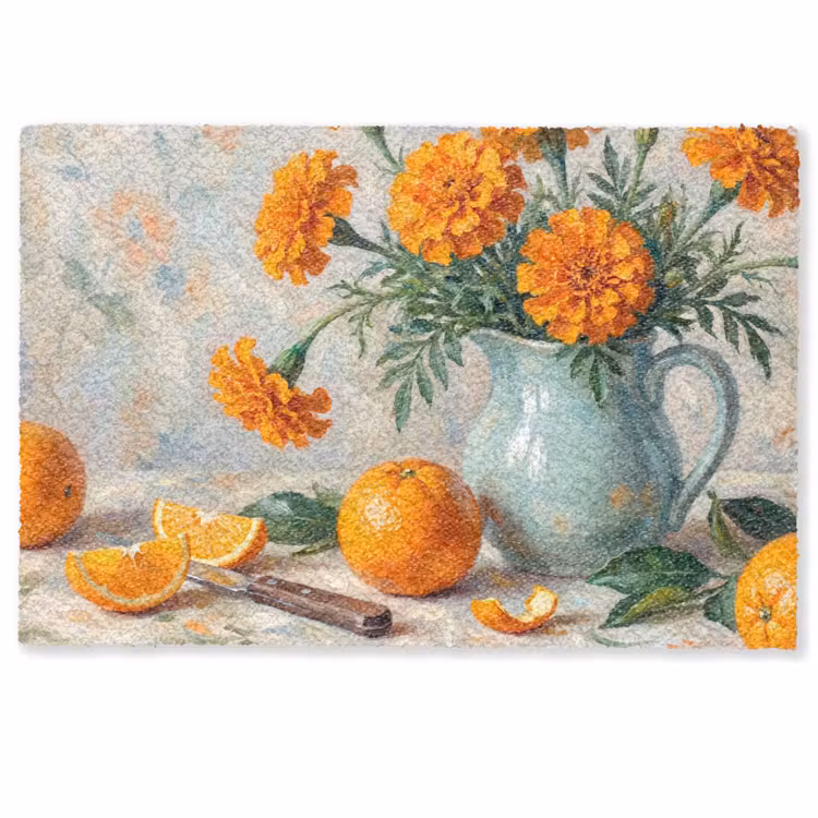 Doormat - Food - Orange - Art - Eten - Oranje - Kunst Deurmat klein