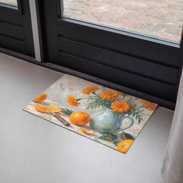 Doormat - Food - Orange - Art - Eten - Oranje - Kunst Deurmat klein