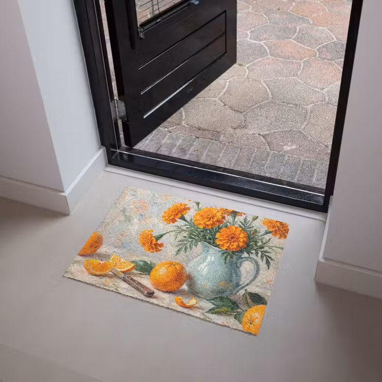 Doormat - Food - Orange - Art - Eten - Oranje - Kunst Deurmat klein