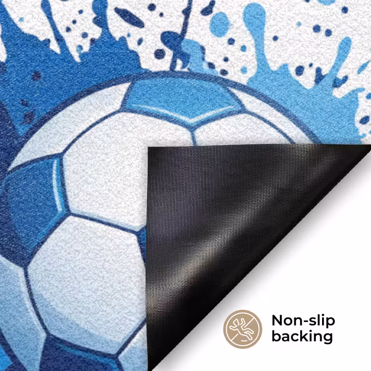 Voetballen - Verf - Sport - Blauw Deurmat klein -antislip_EN