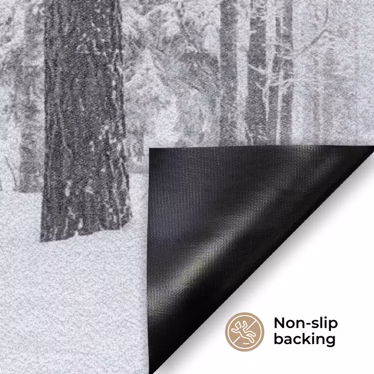 Bos - Sneeuw - Pad - Winter - Stilte Deurmat klein -antislip_EN