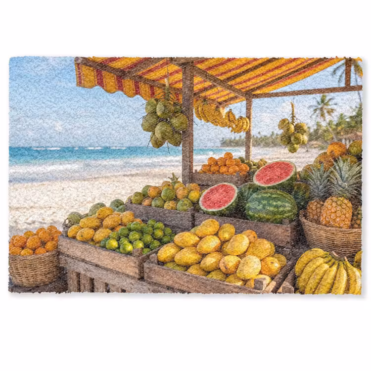 Doormat - Fruit - Beach - Tropical - Fruit - Strand - Tropisch Deurmat klein