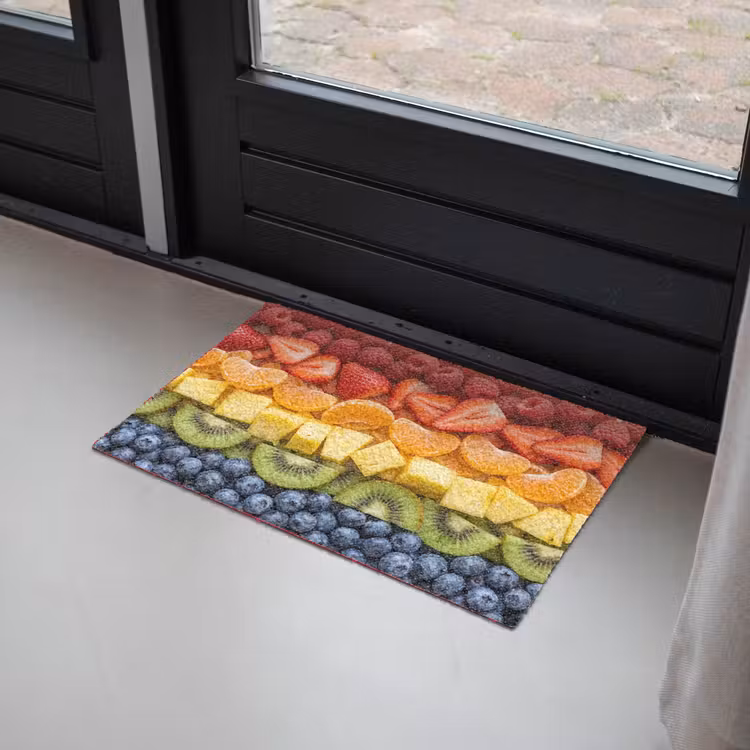 Fruit - Regenboog - Gezond - Kleurrijk Deurmat klein -sfeer2