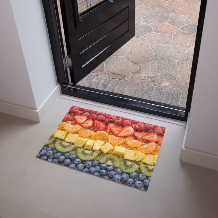 Fruit - Regenboog - Gezond - Kleurrijk Deurmat klein -sfeer5