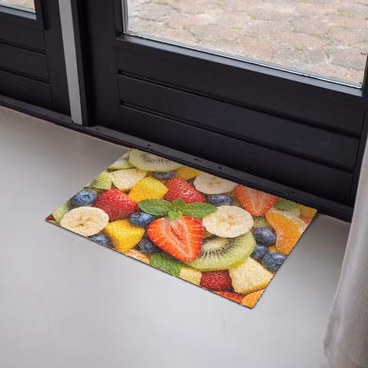 Fruit - Plakjes - Eten - Kleurrijk Deurmat klein -sfeer2