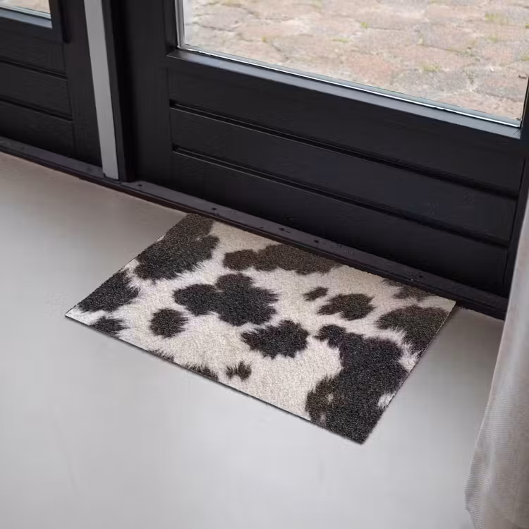 Bont - Textuur - Zwart - Wit Deurmat klein -sfeer2