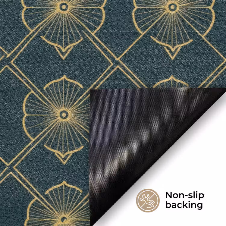 Geometrisch - Elegant - Groen Deurmat klein 898 -antislip_EN