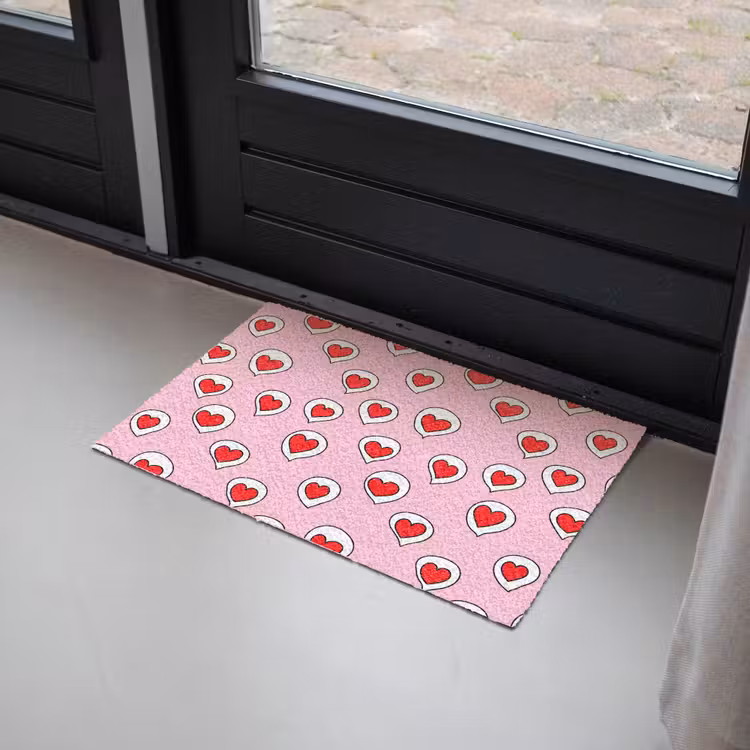 Hartjes - Patroon - Rood Deurmat klein 898 -sfeer2