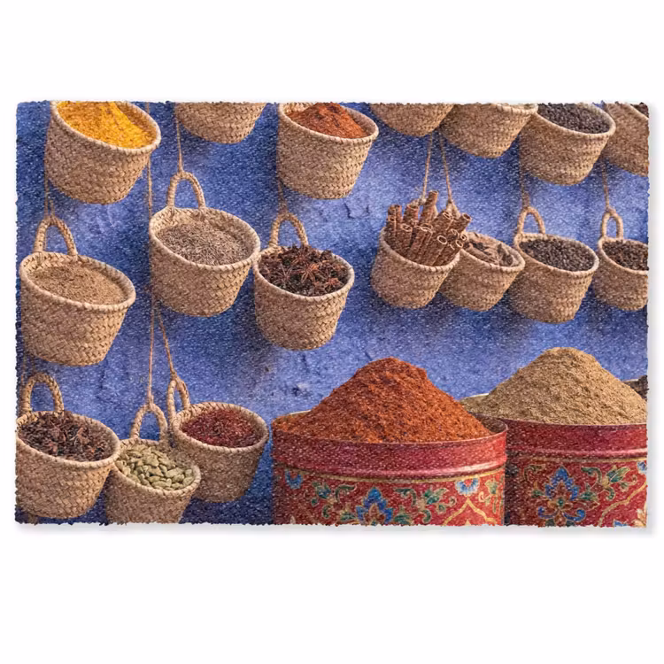 Doormat - Herbs - Baskets - Market - Kruiden - Manden - Markt Deurmat klein