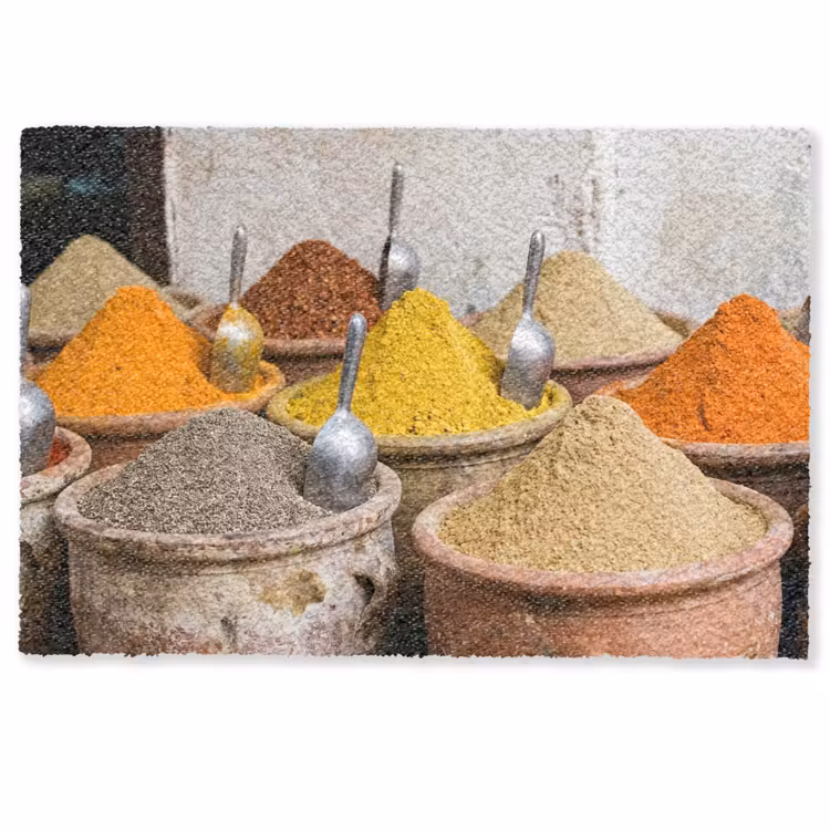 Doormat - Herbs - Jars - Asian - Kruiden - Potten - Oosters Deurmat klein