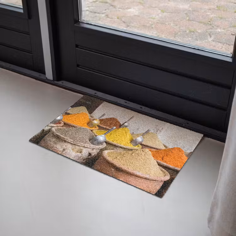 Doormat - Herbs - Jars - Asian - Kruiden - Potten - Oosters Deurmat klein