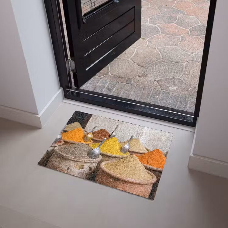Doormat - Herbs - Jars - Asian - Kruiden - Potten - Oosters Deurmat klein