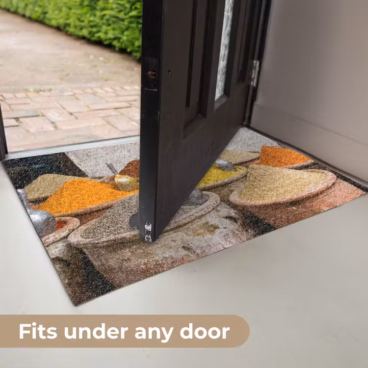 Doormat - Herbs - Jars - Asian - Kruiden - Potten - Oosters Deurmat klein