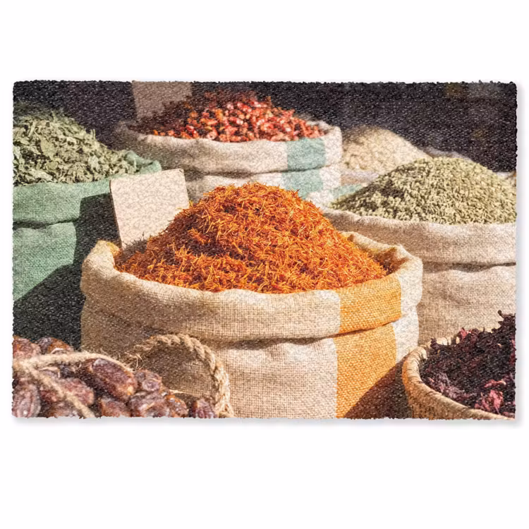 Doormat - Herbs - Market - Colorful - Kruiden - Markt - Kleurrijk Deurmat klein