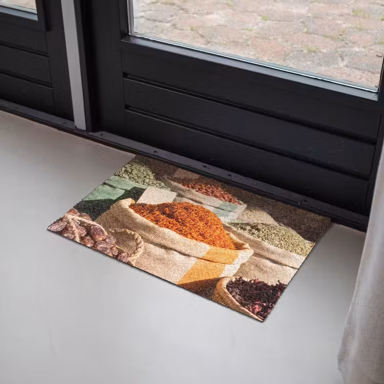 Doormat - Herbs - Market - Colorful - Kruiden - Markt - Kleurrijk Deurmat klein