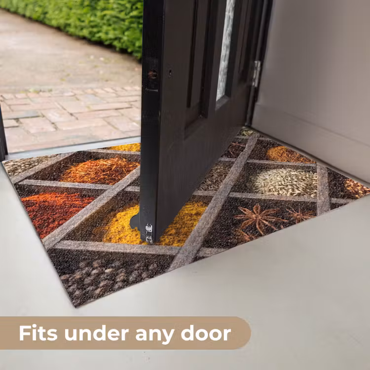 Doormat - Herbs - Wood - Food - Kruiden - Houten - Eten Deurmat klein