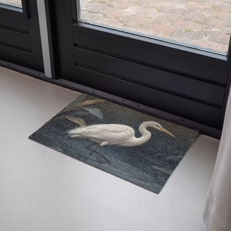 Reiger - Water - Natuur - Modern - Wit Deurmat klein -sfeer2