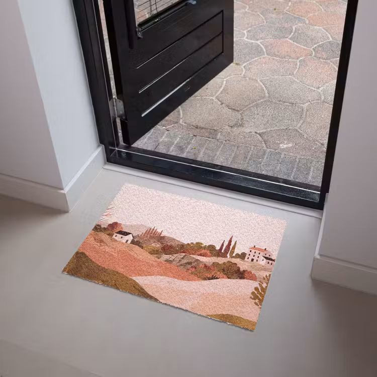 Heuvellandschap - Grafisch - Terracotta Deurmat klein -sfeer5