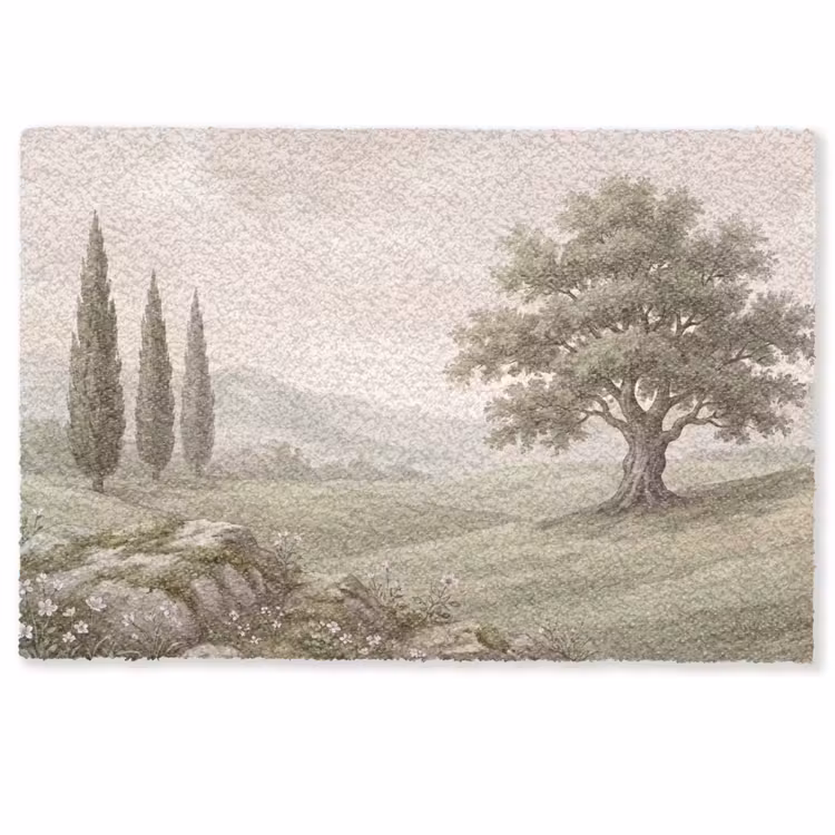 Heuvellandschap - Bomen - Natuur - Groen Deurmat klein -zkaufland3d
