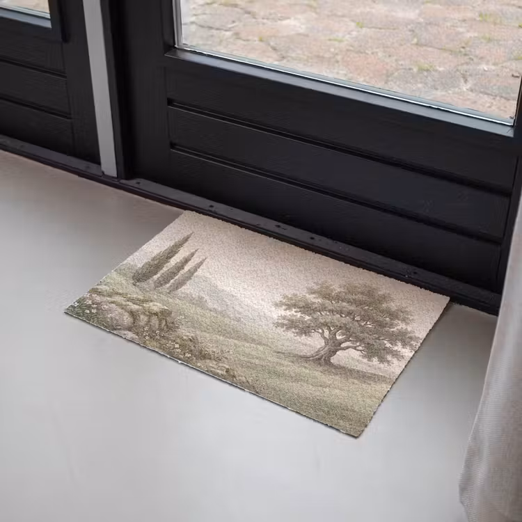 Heuvellandschap - Bomen - Natuur - Groen Deurmat klein -sfeer2