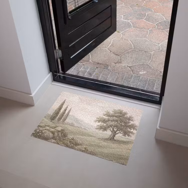 Heuvellandschap - Bomen - Natuur - Groen Deurmat klein -sfeer5