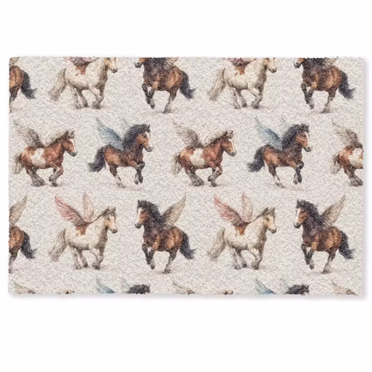 Paarden - Vleugels - Kleurrijk Deurmat klein 898 -zkaufland3d