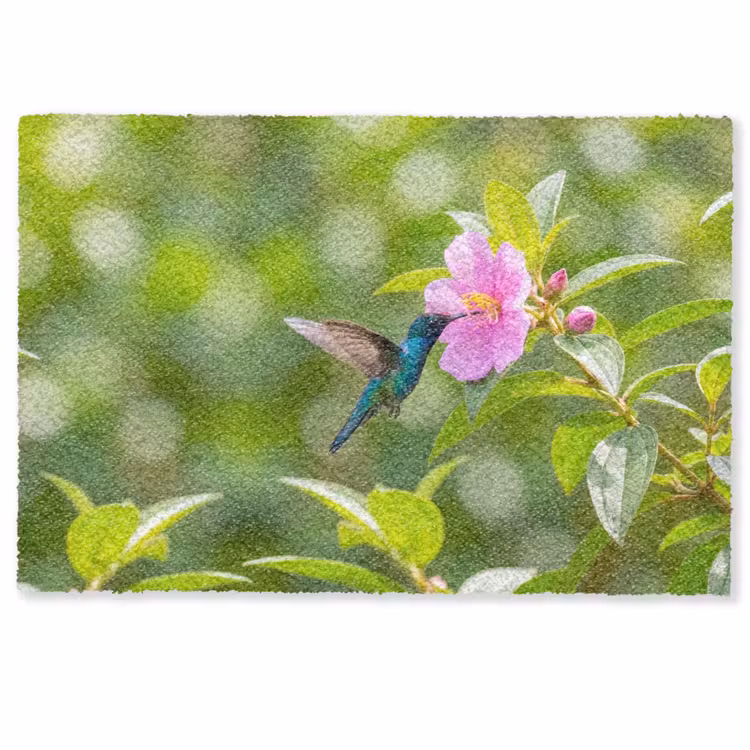 Kolibrie - Bloem - Natuur - Groen Deurmat klein -zkaufland3d