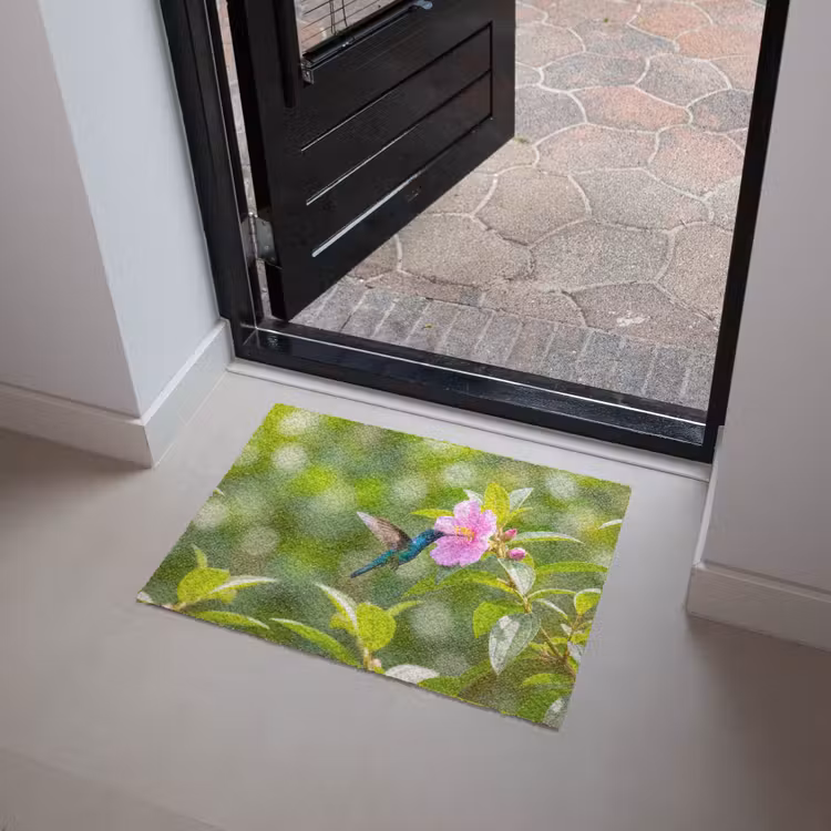 Kolibrie - Bloem - Natuur - Groen Deurmat klein -sfeer5