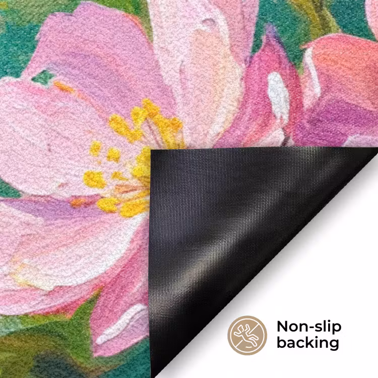 Kolibrie - Bloemen - Natuur - Kleurrijk Deurmat klein -antislip_EN