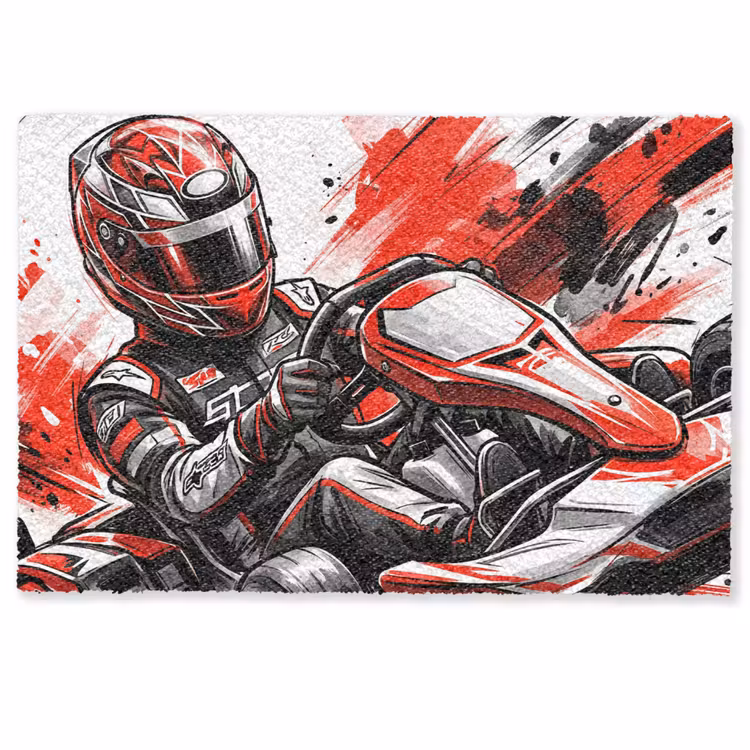 Kart - Coureur - Snelheid - Rood Deurmat klein -zkaufland3d