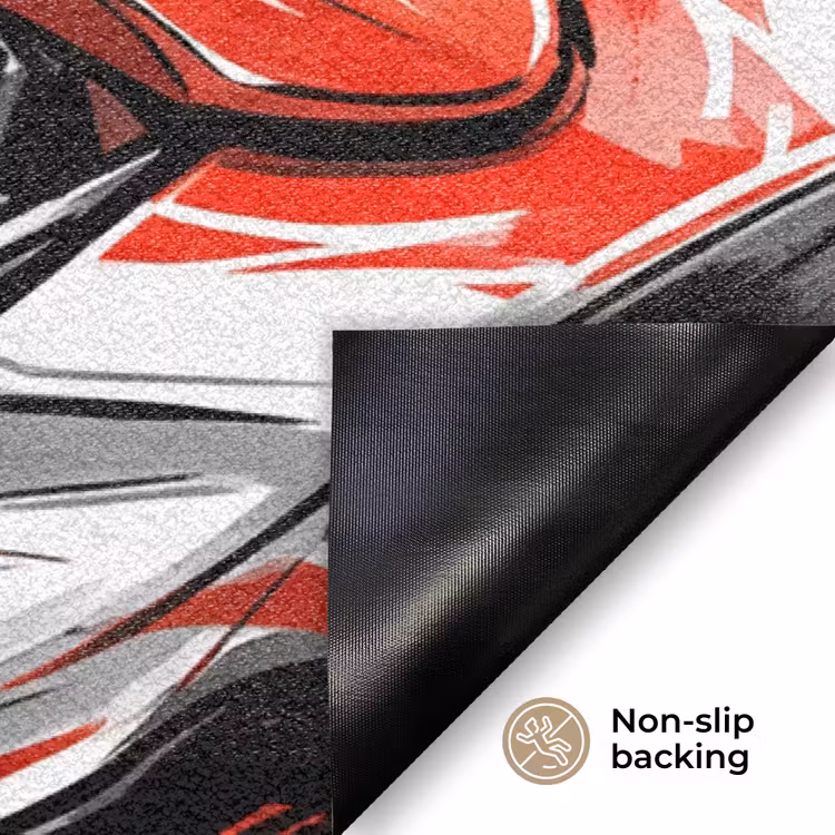 Kart - Coureur - Snelheid - Rood Deurmat klein -antislip_EN