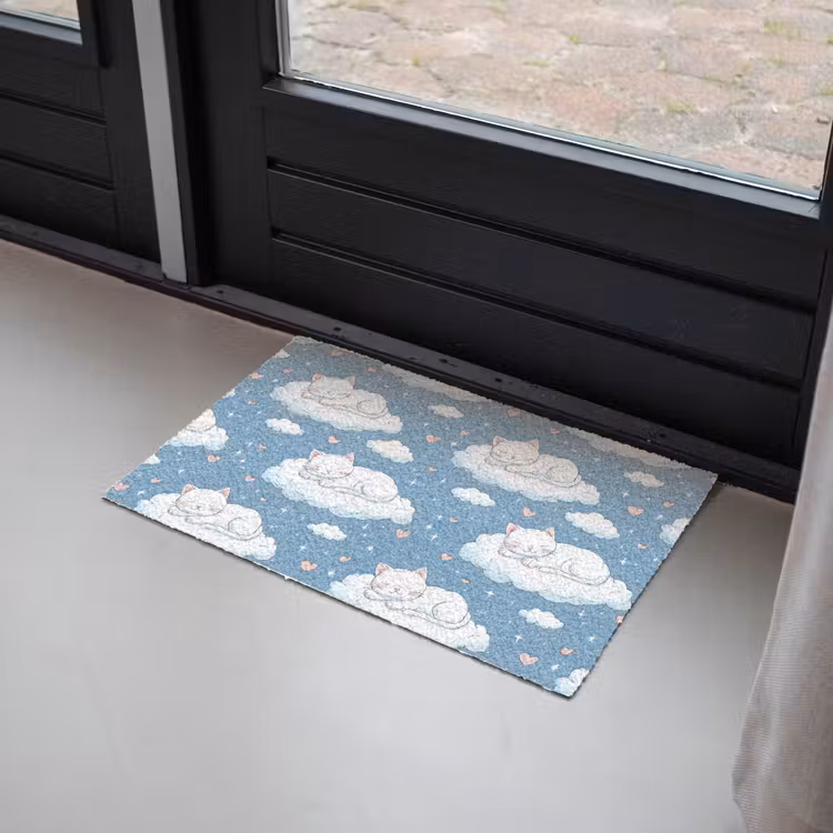 Kitten - Wolken - Blauw Deurmat klein 898 -sfeer2