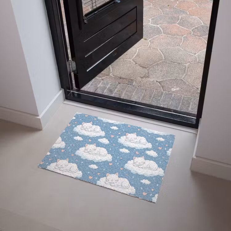 Kitten - Wolken - Blauw Deurmat klein 898 -sfeer5