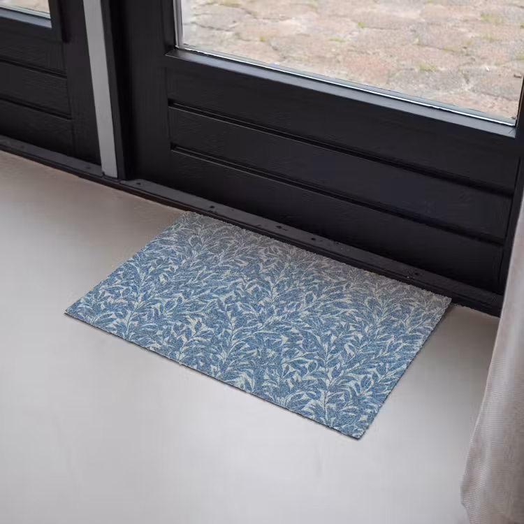Bladeren - Klassiek - Patroon - Donkerblauw - Vintage Deurmat klein 898 -sfeer2