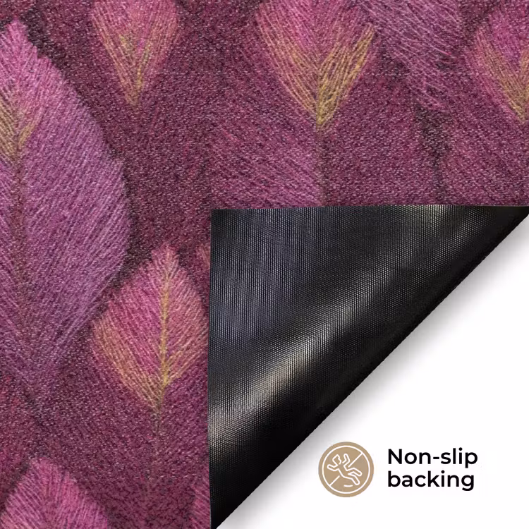 Bladeren - Patroon - Burgundy Deurmat klein 898 -antislip_EN