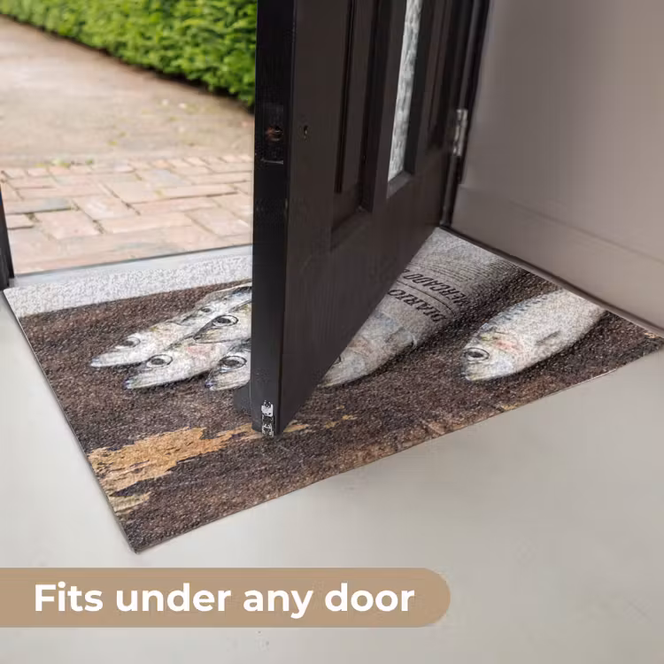 Doormat - Little Sardine - newspaper - cutting board - Sardientje - krant - snijplank Deurmat klein