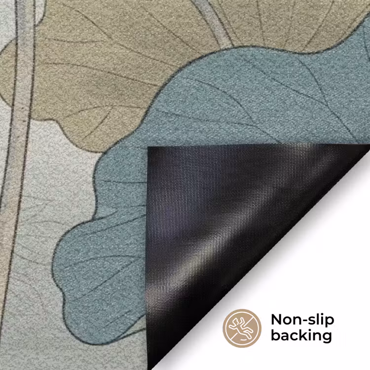 Lotus - Bloemen - Groen Deurmat klein -antislip_EN